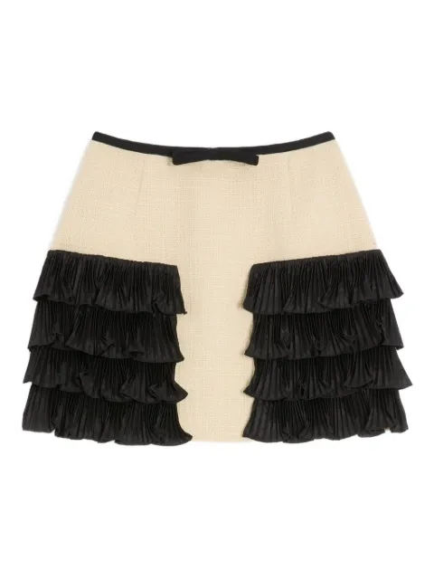 Valentino Garavani pleated-ruffle tweed skirt Neutrals BRADX190Y