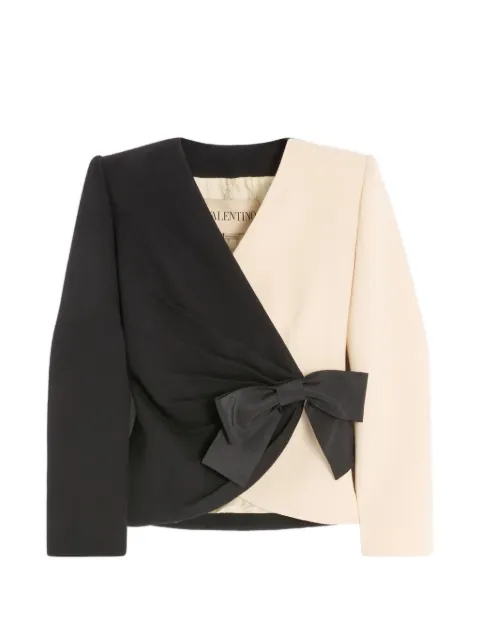 Valentino Garavani wool crepe jacket with contrasting bow Black BCE5209Q0