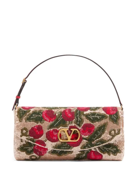 Valentino Garavani DeVain embroidered small shoulder bag Neutrals WB0S14XDD