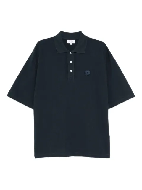 Maison Kitsuné Bold Fox-Head Patch polo shirt Blue PM00211KP00010413