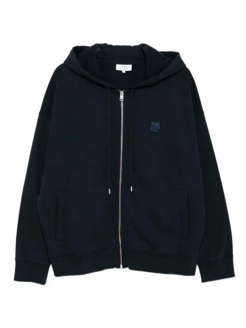Maison Kitsuné bold fox head patch zipped hoodie Blue PM02138KM03400413
