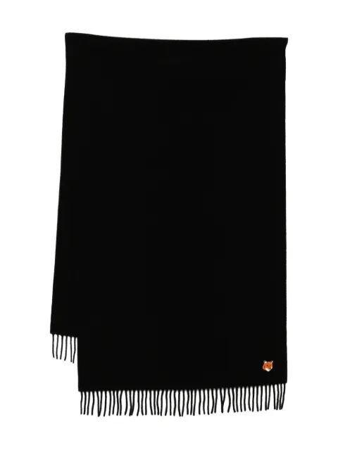 Maison Kitsuné logo-embroidered scarf Black PM06201WB0044