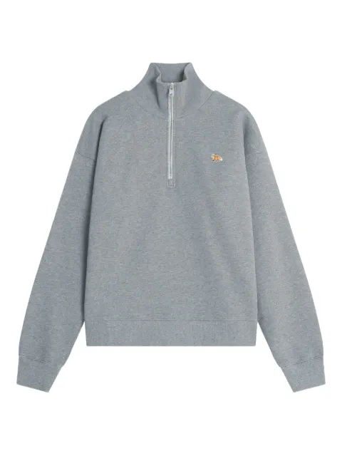 Maison Kitsuné embroidered half-zip sweatshirt Grey PW00308KM0341
