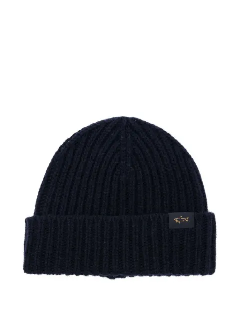 Paul & Shark ribbed wool-blend beanie hat Blue 15317158
