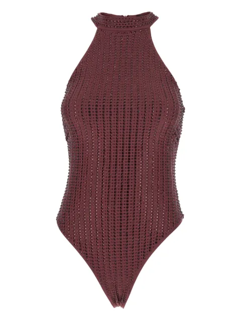 VENUJA high-neck embellished swimsuit Purple OP005B