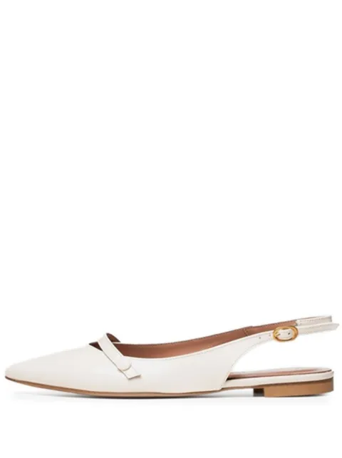 Poche Paris Corinn pointed-toe slingback sandals White FWCORINNE500136