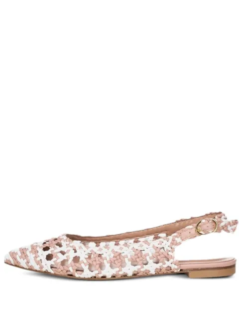 Poche Paris woven slingback ballet flats White FWNINETTE860108