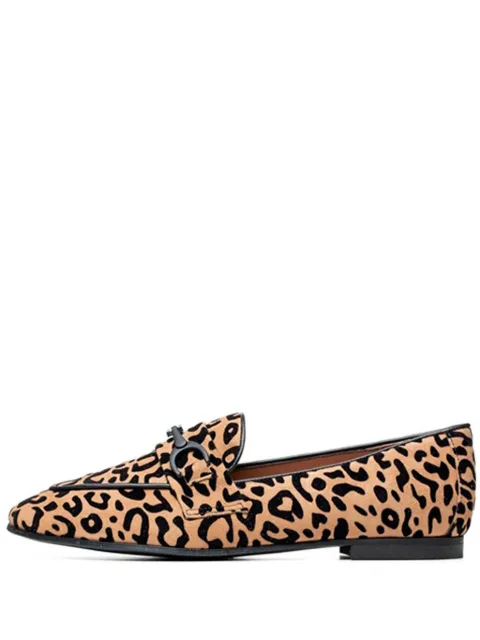 Poche Paris leopard-print buckle loafers Brown FWBLANCHE501303