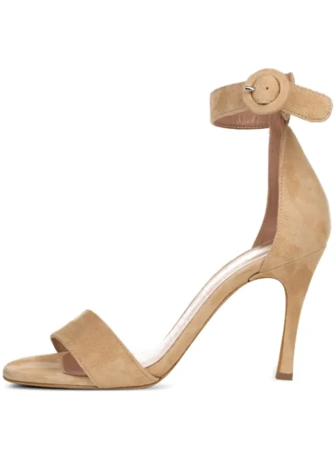 Poche Paris ankle-strap suede sandals Neutrals FWMELINE500135