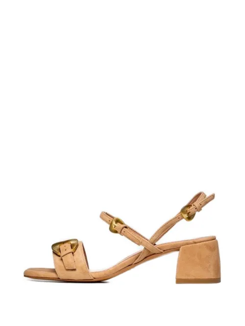 Poche Paris buckle-embellished block-heel sandals Neutrals FWELVIE600130