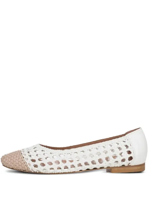 Poche Paris Reine woven leather pumps White FWREINE860136