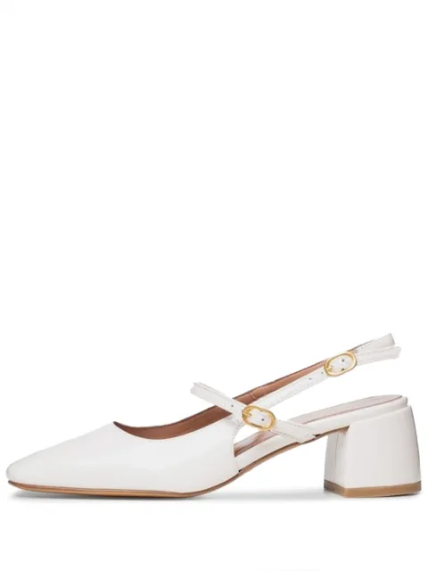 Poche Paris 50mm square-toe slingback mules White FWEMIE500136