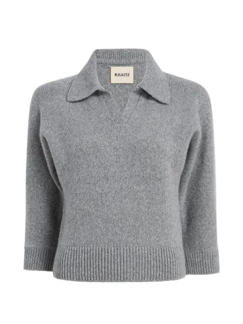 KHAITE polo-neck cashmere sweater Grey 9834650460