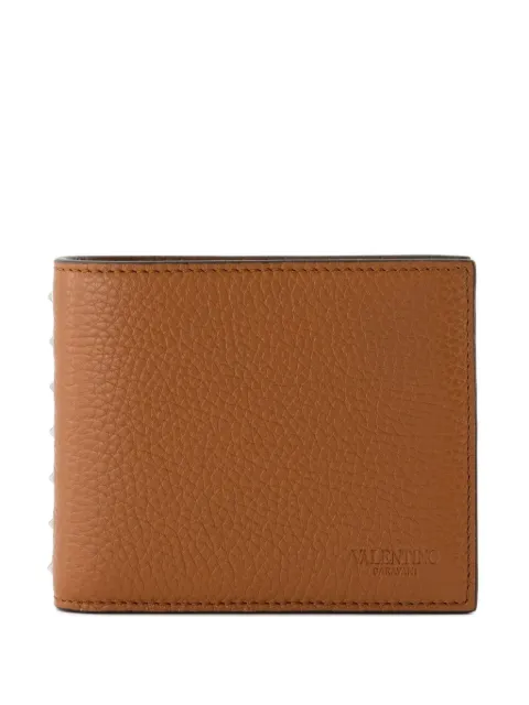 Valentino Garavani Rockstud calfskin wallet Brown YP0AQ3PDX