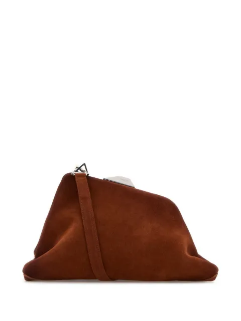 The Attico Day Off suede clutch bag Brown 251WAH00049LBT108AA