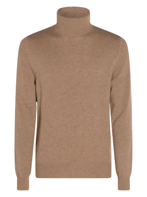 Malo mock-neck ribbed sweater Brown UMC173F1B02E3294