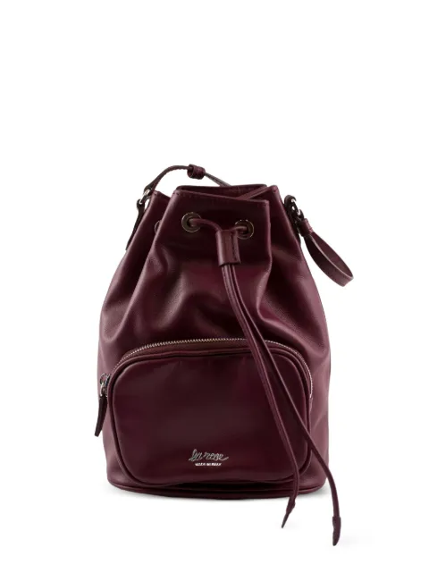LA ROSE drawstring zip bucket bag Purple 50141