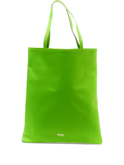 LA ROSE logo detail leather tote bag Green 50121