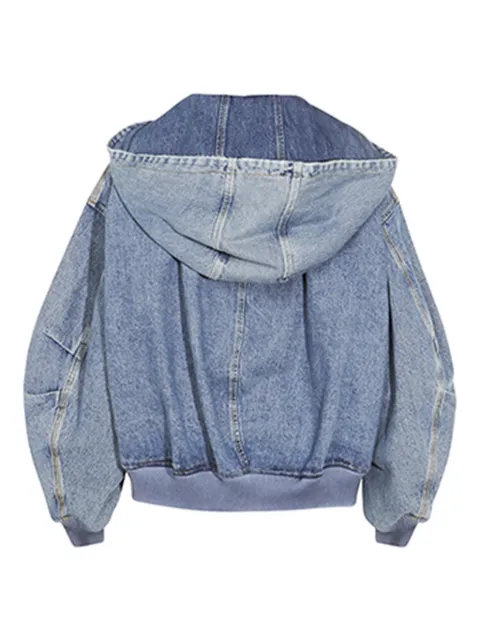 The Attico hooded denim bomber jacket Blue 251WCB00066DDD085AA