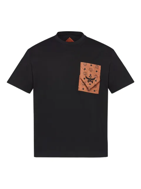 MCM monogram print-pocket T-shirt Black MHTEAMM07BK