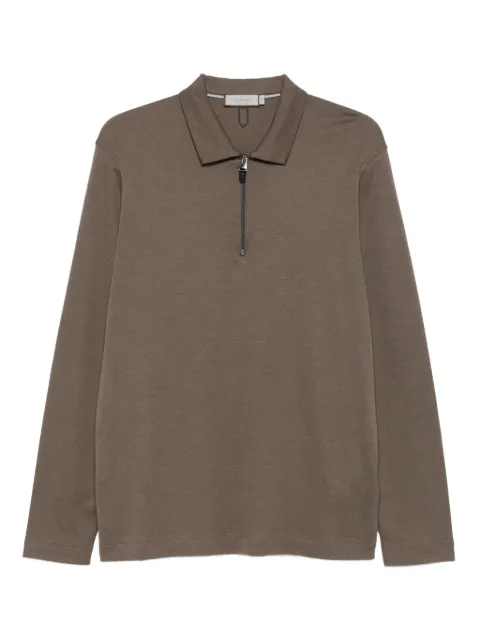Canali zip-neck long-sleeve sweater Brown MJ02334T0905