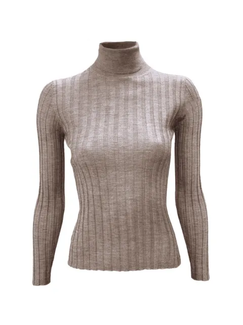 LA ROSE turtleneck ribbed sweater Neutrals J01121