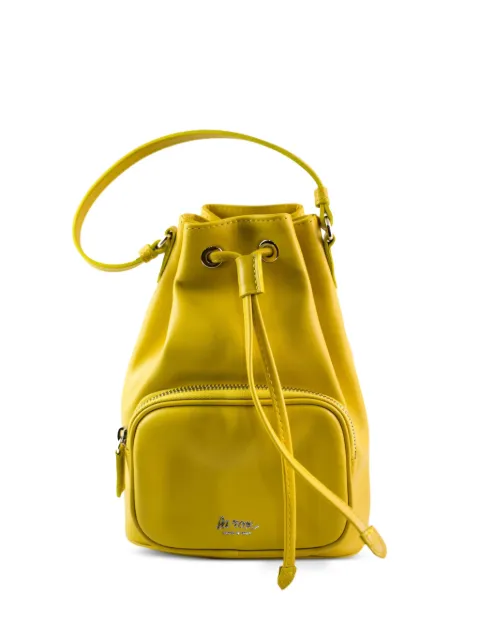 LA ROSE zip leather bucket bag Yellow 50141