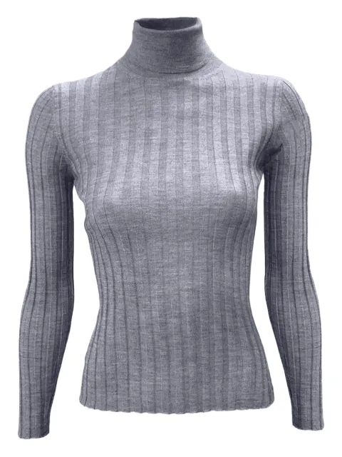 LA ROSE turtleneck ribbed sweater Grey J01121