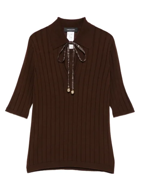 Fabiana Filippi ribbed tie-neck top Brown MAD215F053N1250000
