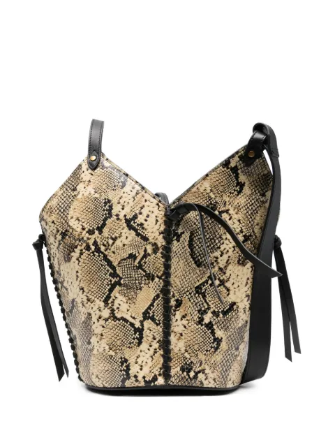 ISABEL MARANT snakeskin-print drawstring tote bag Black PM0067FAC3C18M