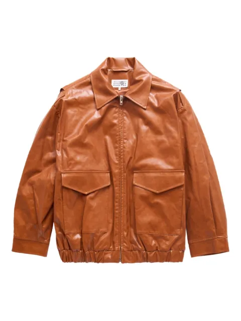 MM6 Maison Margiela faux-leather bomber jacket Brown SH0AM0065M35465