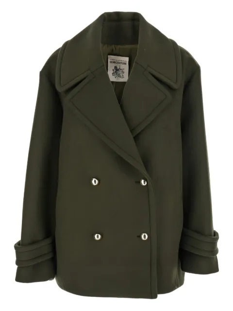 Semicouture double-breasted button peacoat Green Y5WV30
