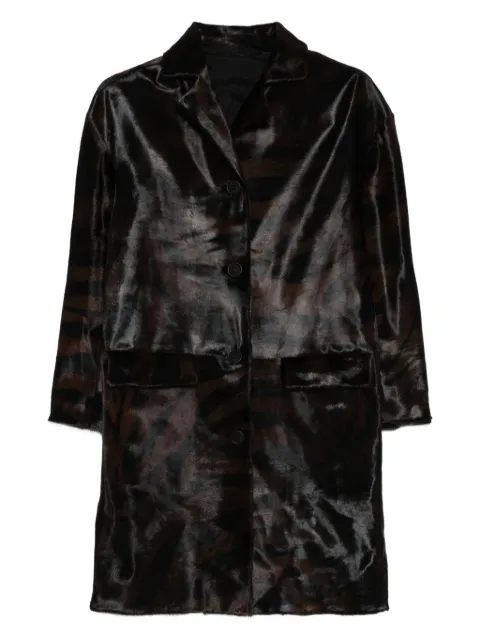 Salvatore Santoro button-fastening shearling coat Black 49009D
