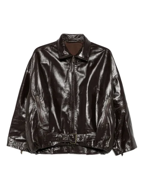 Salvatore Santoro belted leather jacket Brown 49005D