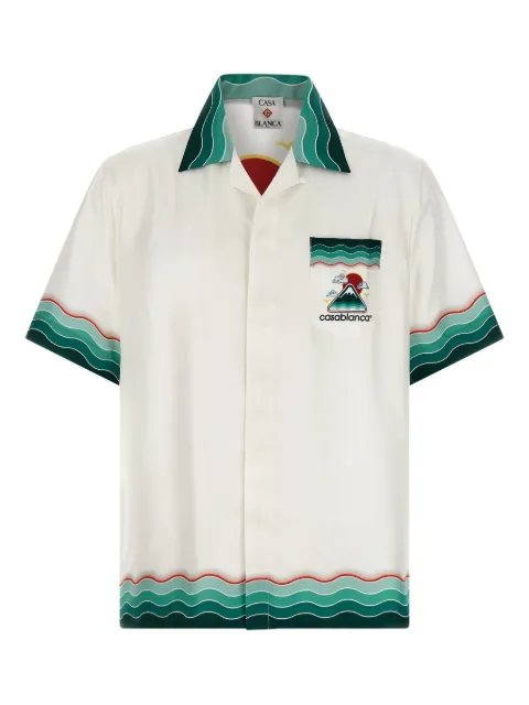 Casablanca Montagne Ondulée silk shirt White MPF25SH00305