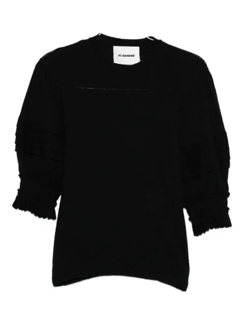 Jil Sander pleated-sleeve top Black J02NF0011J41422