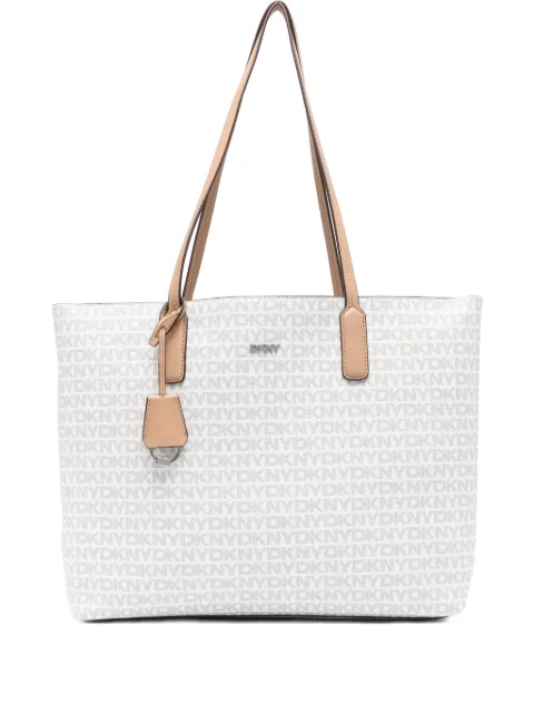 DKNY medium logo-pattern tote bag White R52A5I42