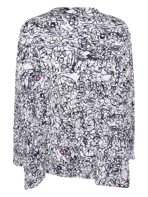 Daniela Gregis scribble-print silk blouse White CA194LS31660