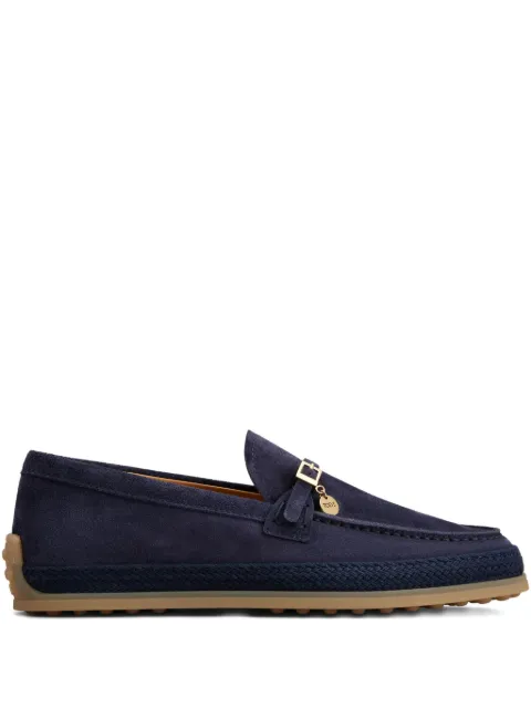 Tod's buckle-detail suede loafers Blue XXW92K0JK50RE0
