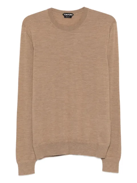 TOM FORD crew-neck wool sweater Brown KCL006YMW103