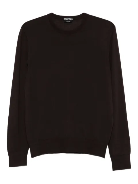 TOM FORD crew-neck cashmere-blend sweater Brown KCL005YMK073