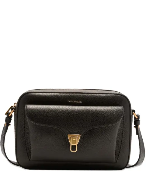 Coccinelle large Beat Soft flap-pocket leather shoulder bag Black E1MF6150601