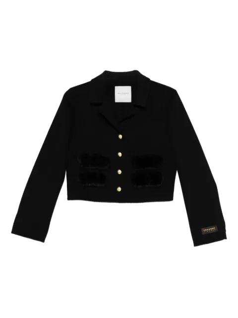ERMANNO FIRENZE detailed buttoned cropped jacket Black D47EI009EY0