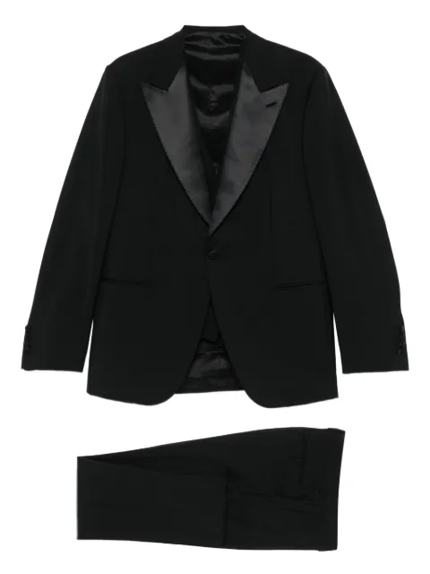 Caruso shawl-lapel single-breasted suit (set of three) Black S908AZWLN8JM111FPE0206