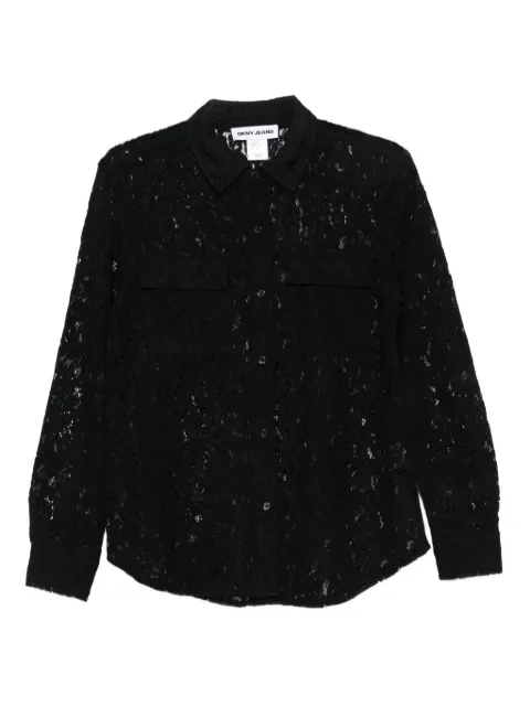 DKNY lace long-sleeve shirt Black DJ5W2132