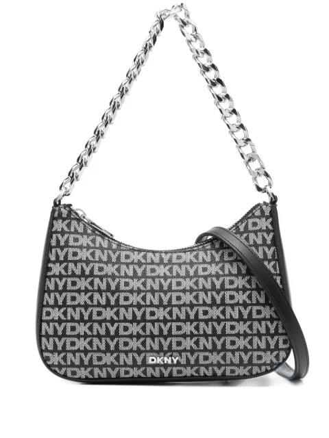 DKNY small Jenna logo-plaque chain cross body bag Black R52E5I10