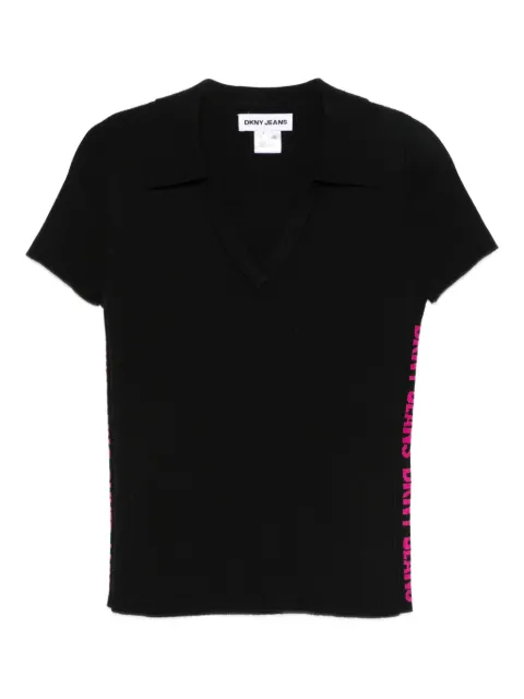 DKNY V-neck side-logo T-shirt Black DJ4R0188