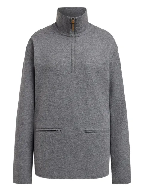 12 STOREEZ half-zip high-neck sweatshirt Grey 128041