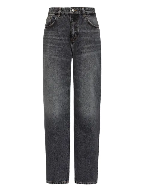 12 STOREEZ patch-detail straight-leg jeans Grey 127452