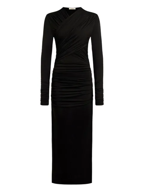12 STOREEZ draped cowl-neck midi dress Black 126949